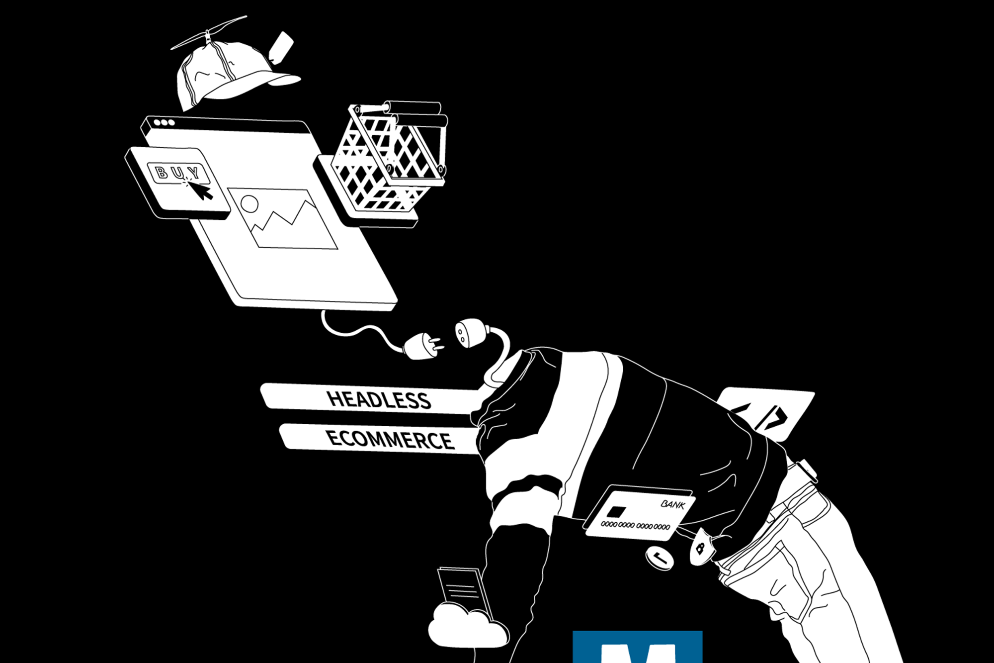 illustration, tech illustration, headless ecommerce, fintech